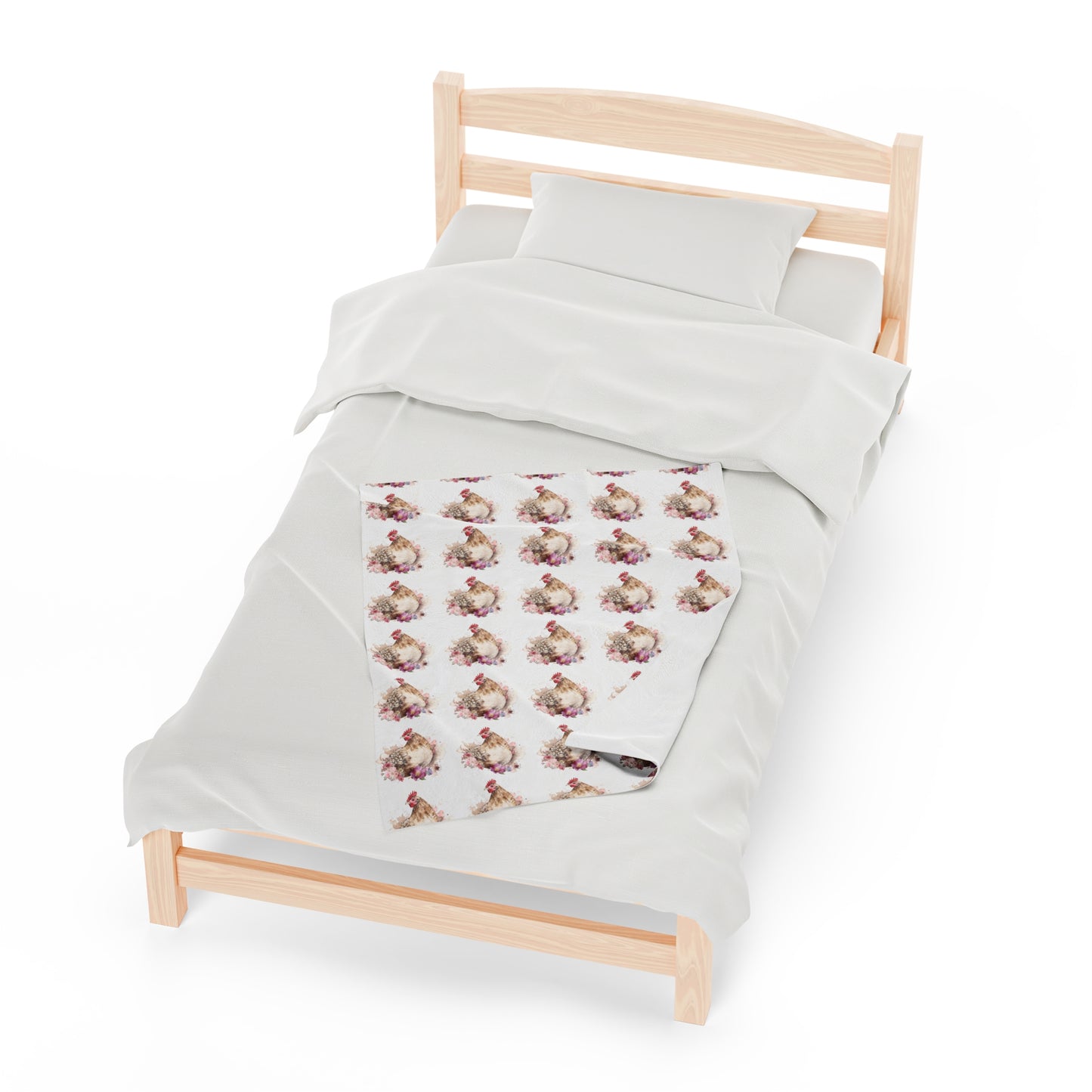 Velveteen Plush Chicken Watercolor Blanket