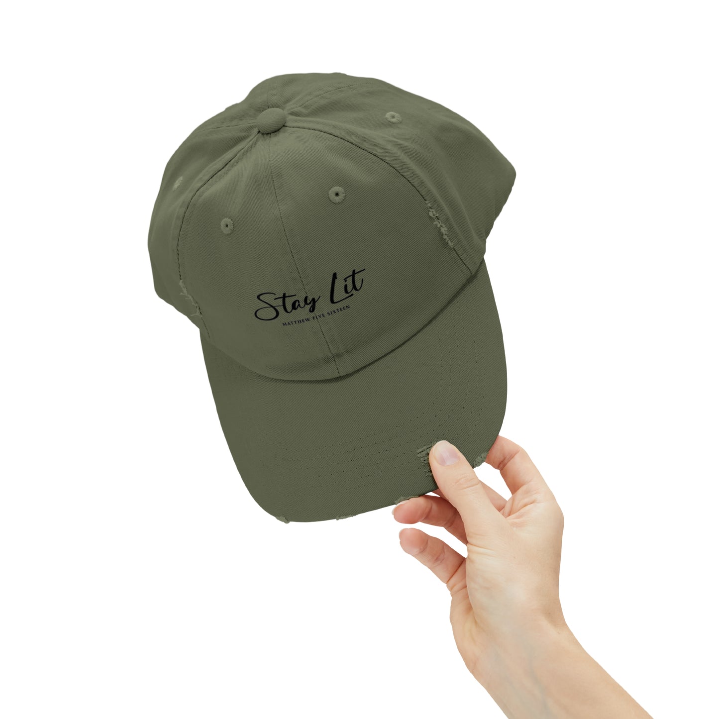 Stay Lit Unisex Distressed Cap
