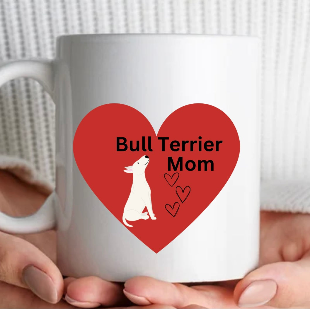 Bull Terrier Heart Mom Mug