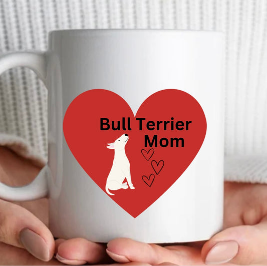 Bull Terrier Heart Mom Mug