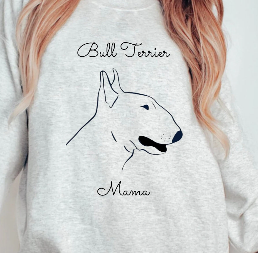 Bull Terrier Mama Crewneck Pullover Sweatshirt