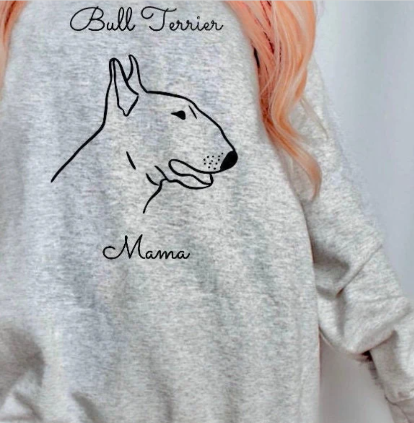 Bull Terrier Mama Crewneck Pullover Sweatshirt