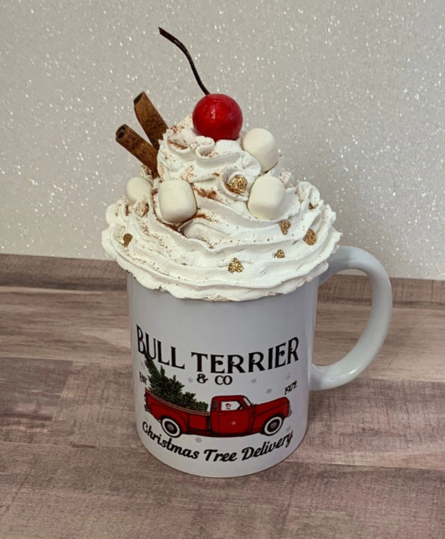 Bull Terrier Christmas Tree Truck Mug