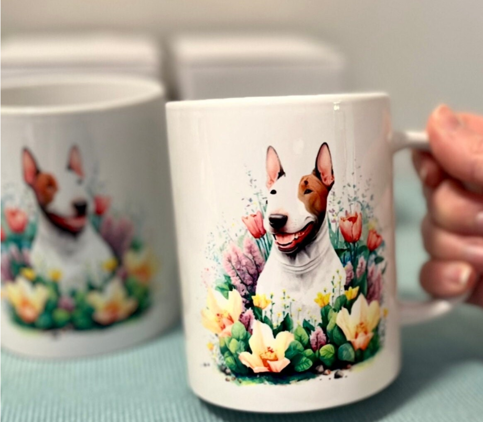 Bull Terrier Spring Mug Set