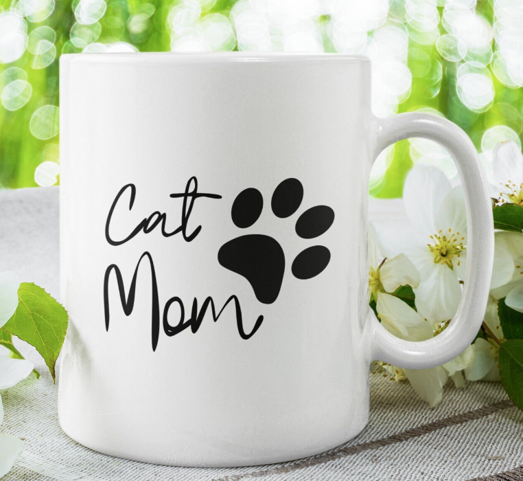 Dog Or Cat Mom Paw Print Mug