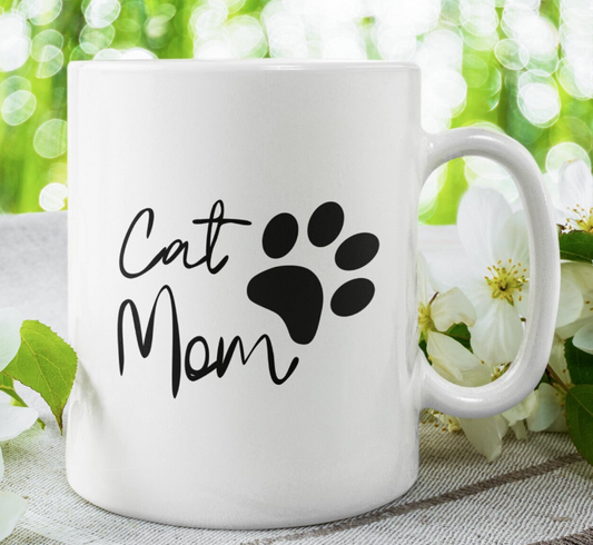 Dog Or Cat Mom Paw Print Mug