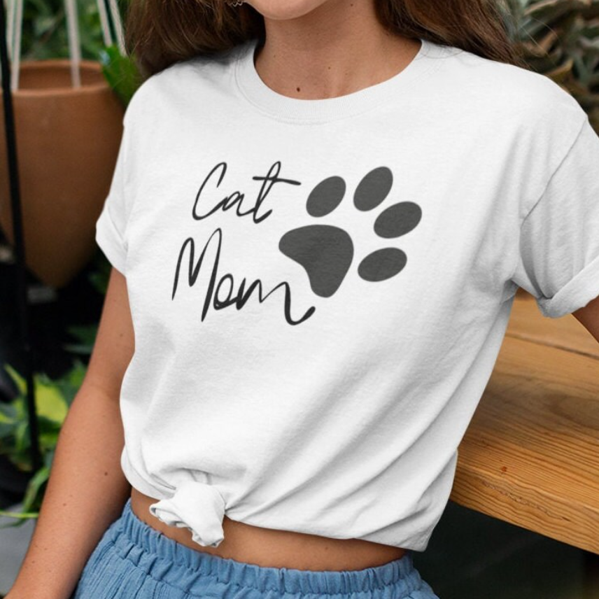 Dog Mom Or Cat Mom Paw Print Shirt