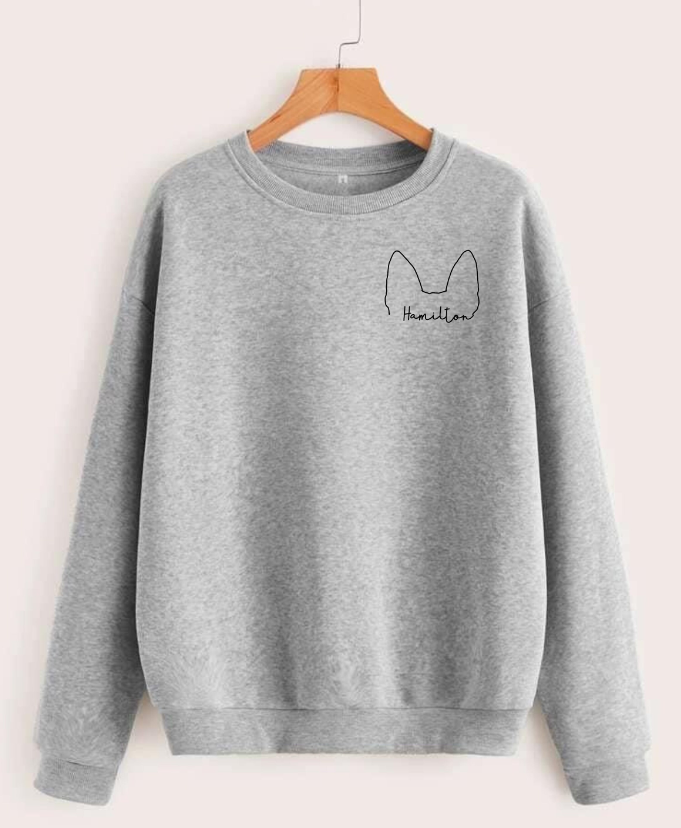 Personalized Dog Ear Outline Sweatshirt