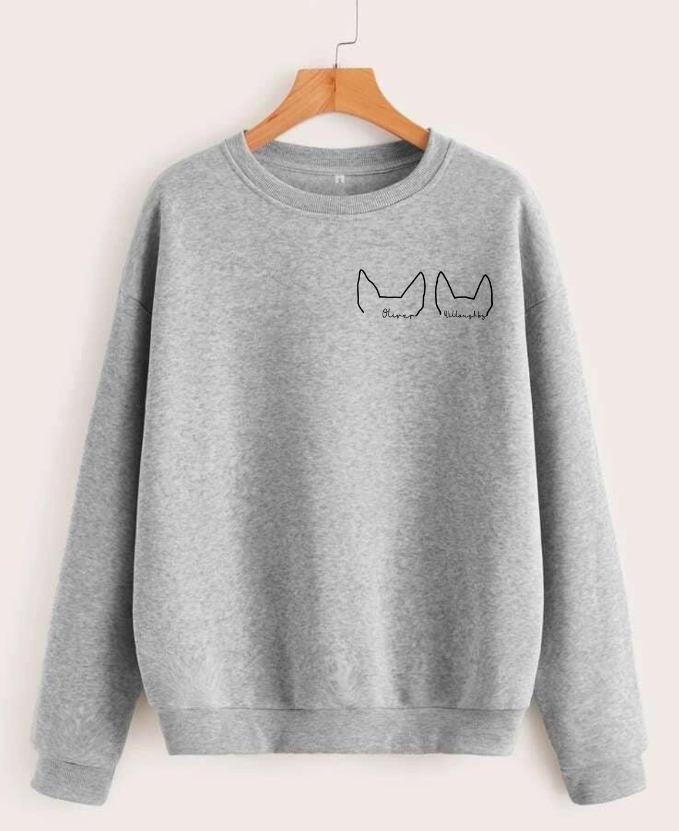 Personalized Dog Ear Outline Sweatshirt