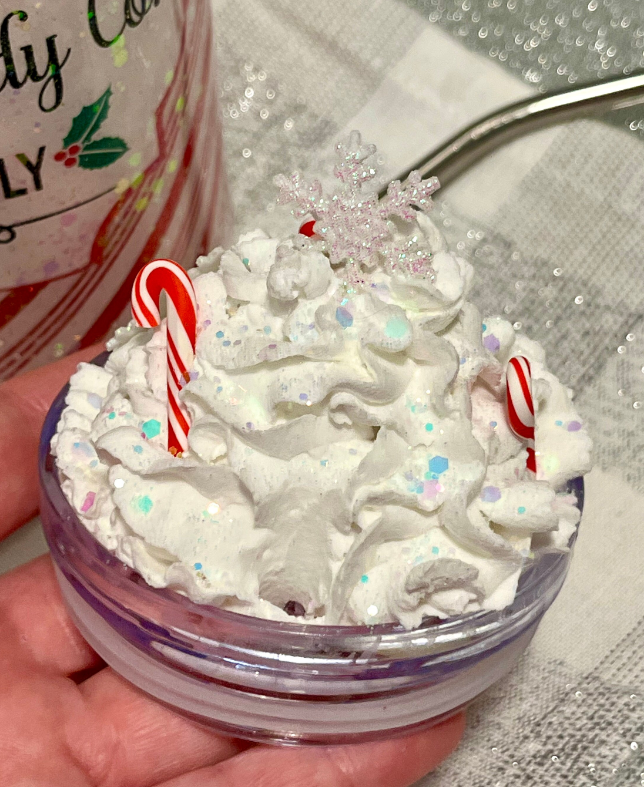 Candy Cane Co Tumbler With Faux Whipped Cream Topper