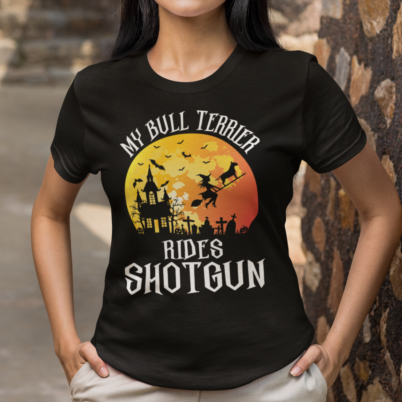 My Bull Terrier Rides Shotgun Shirt