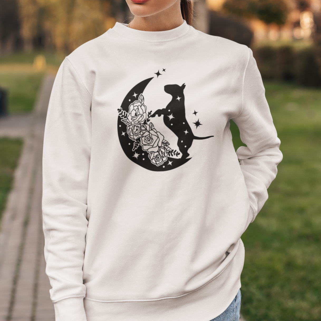 Bull Terrier Floral Moon Shirt