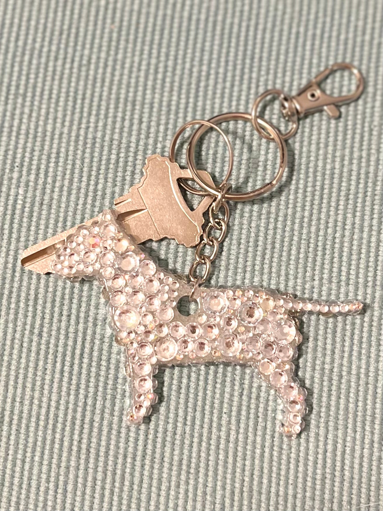 Blinged Bull Terrier Keychain