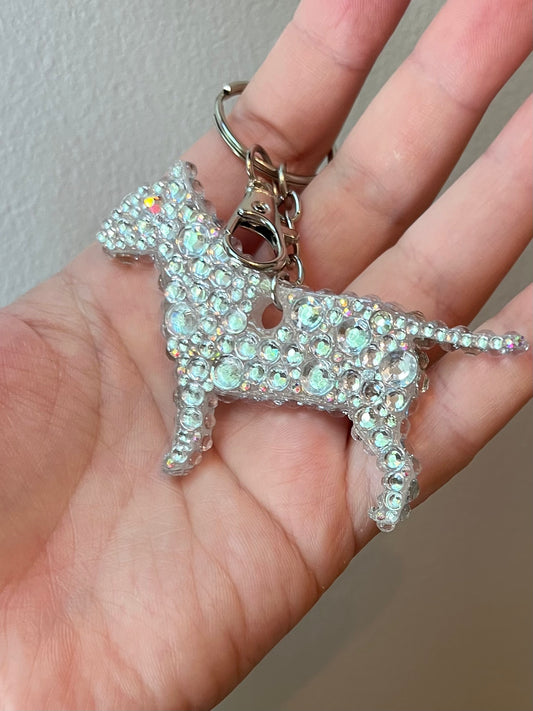 Blinged Bull Terrier Keychain