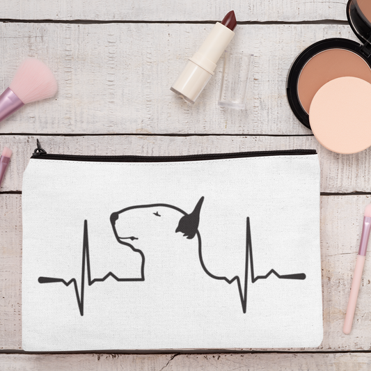 Bull Terrier Heart Beat Zip Pouch