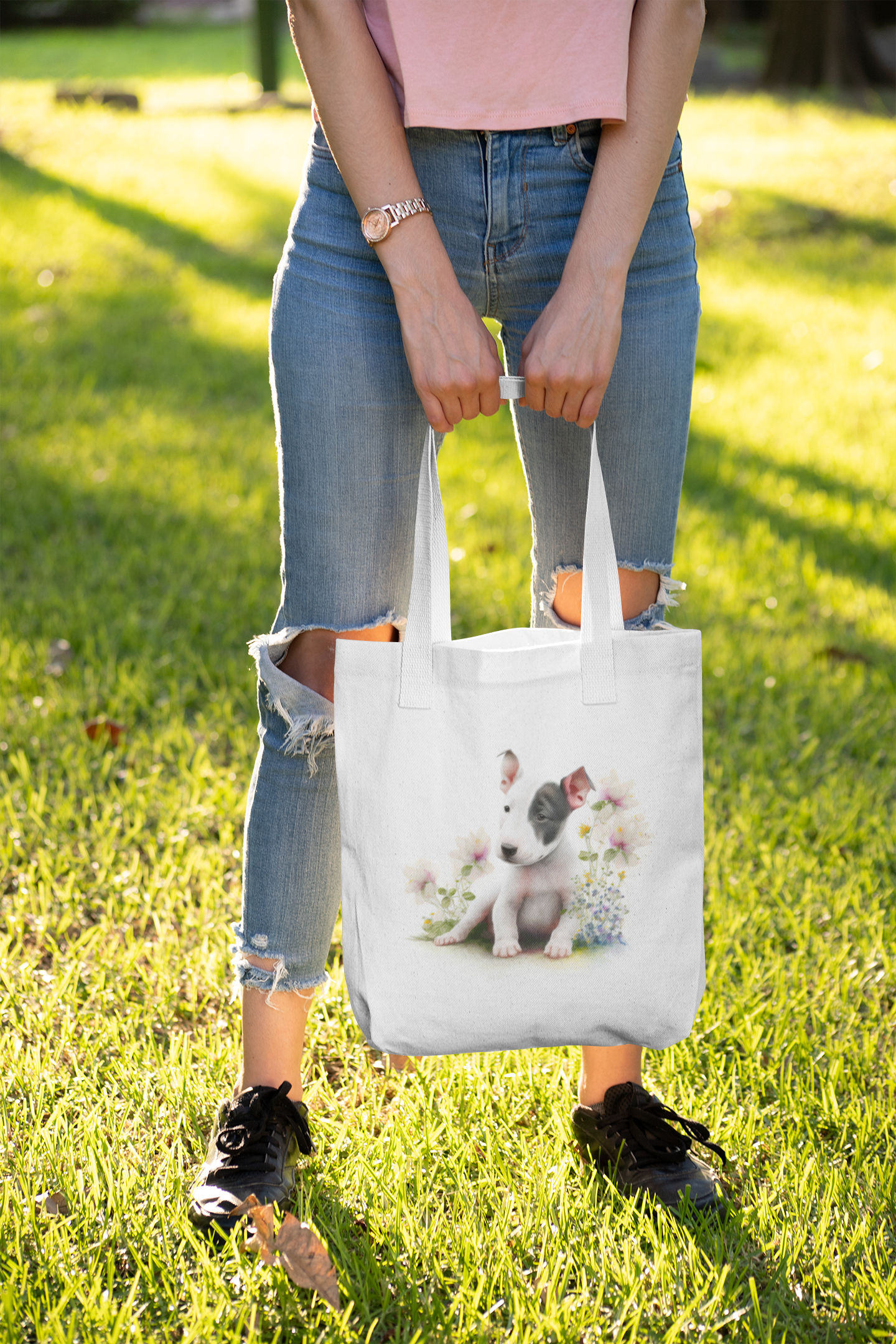 Bull Terrier Puppy Tote Bag