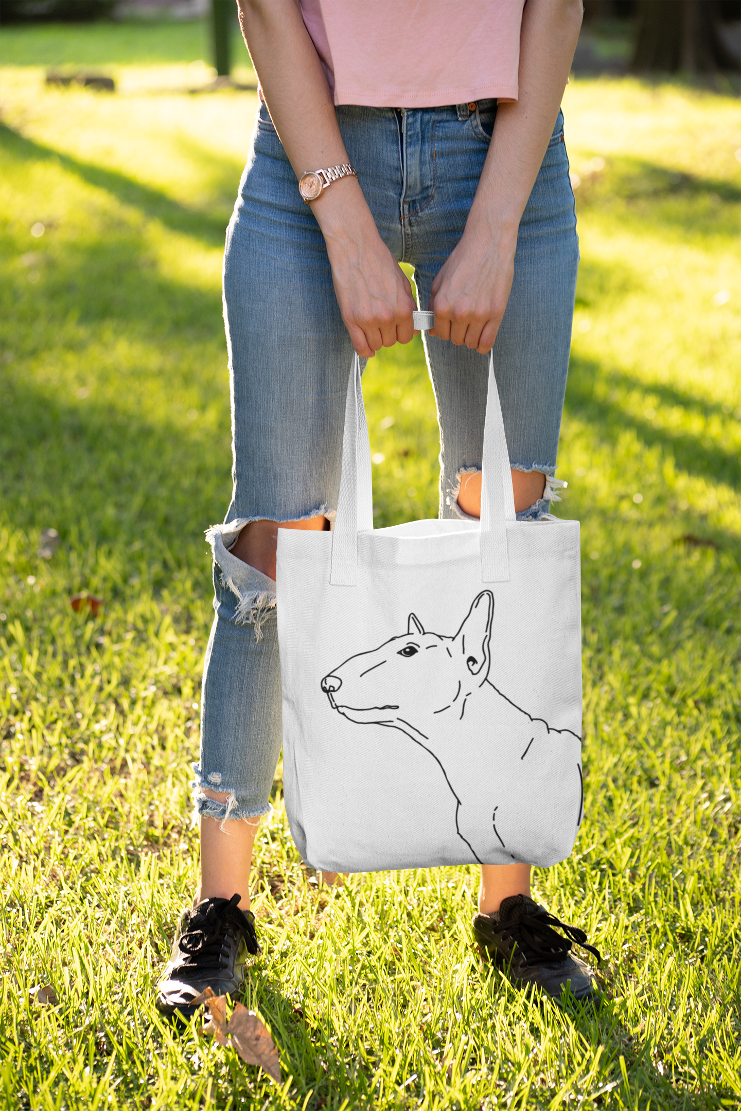 Bull Terrier Outline Tote Bag