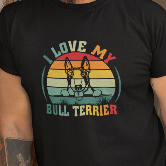 I Love My Bull Terrier Vintage Style Shirt