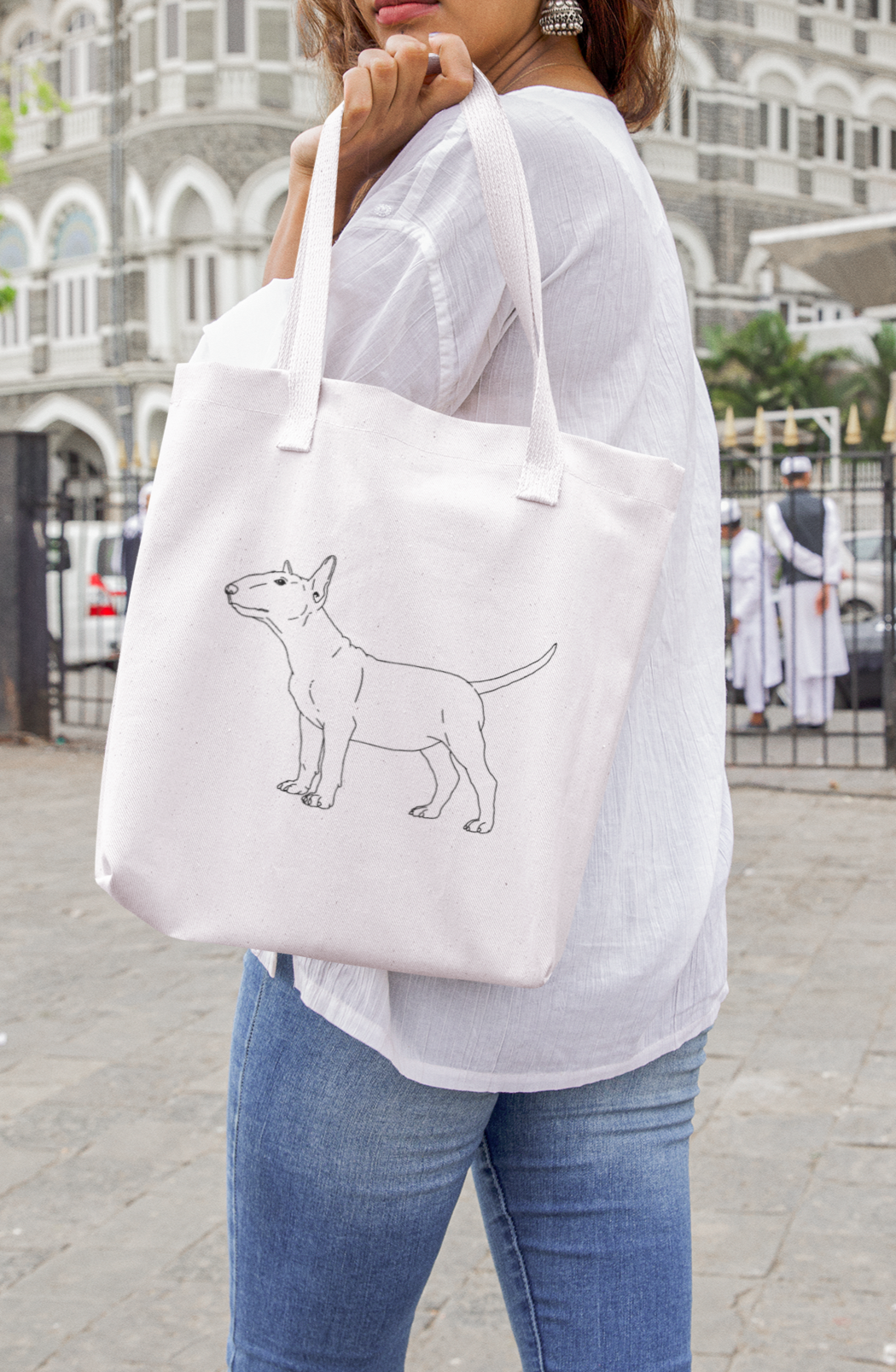 Bull Terrier Outline Tote Bag